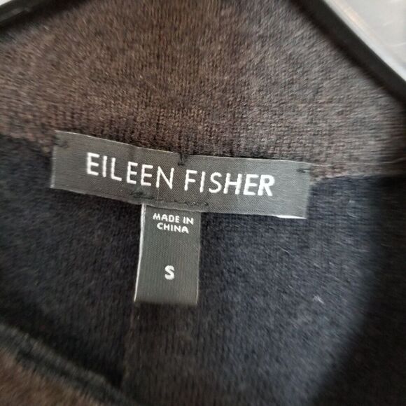 Eileen Fisher Women Merino Wool Moto Jacket Sz S Brown Zip Up Pockets Knit - Picture 7 of 8